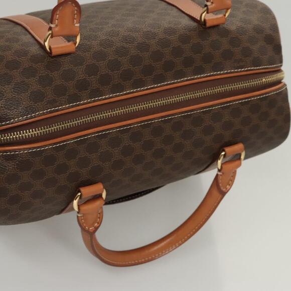 CELINE Macadam Canvas Hand Bag Pvc Leather Brown Gold - Picture 6 of 13